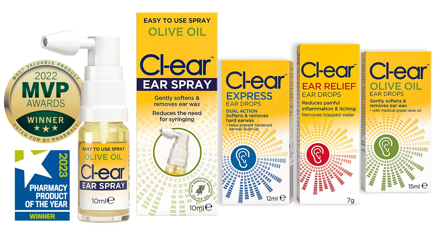 Cl-ear Product with Large Spray Pack Showing Awards